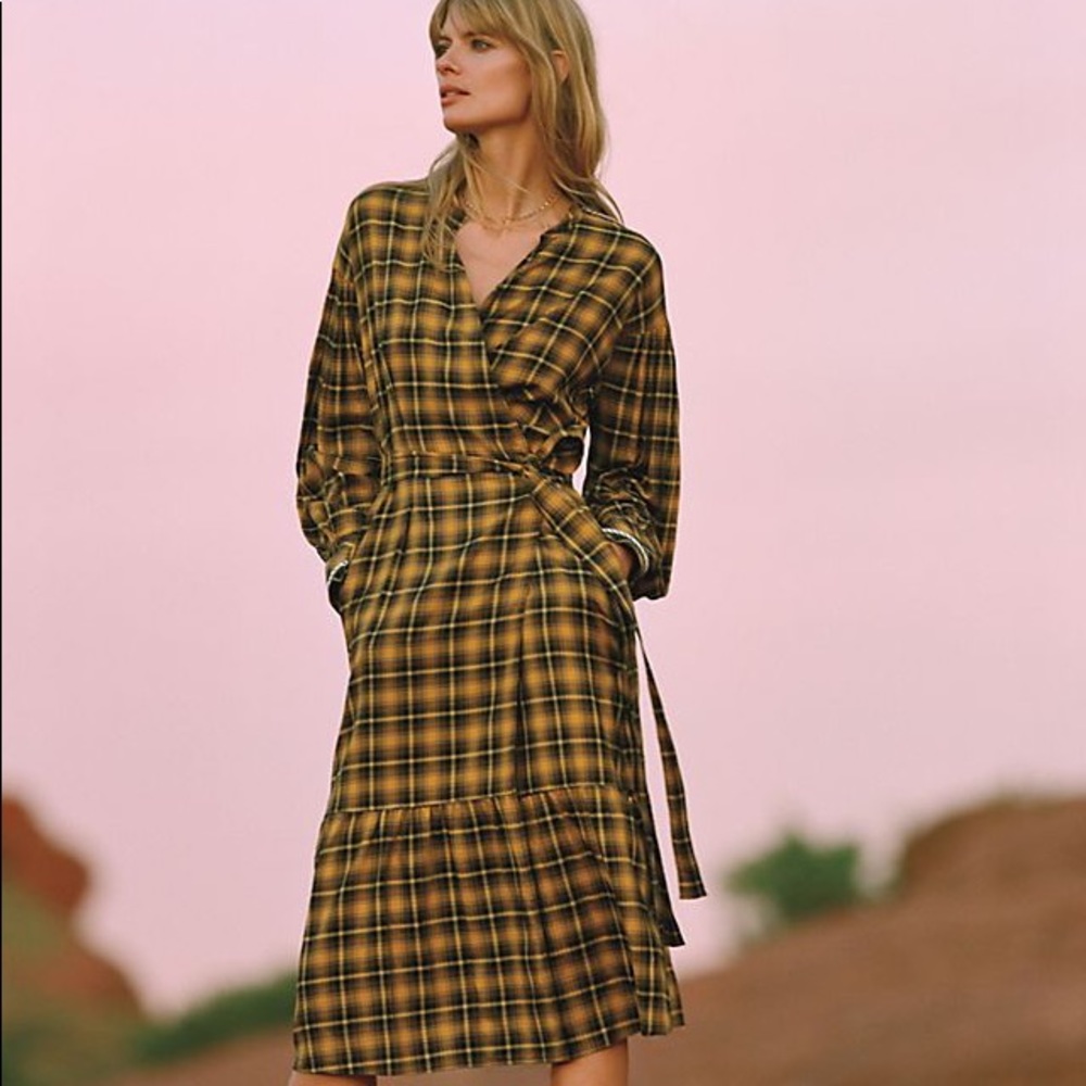 Anthropologie dalton plaid dress